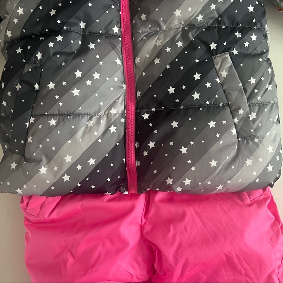 Pink Platinum Girls Heavyweight 2-Piece Skisuit Snowsuit Set Pink Grey Size 4 - Picture 9 of 11